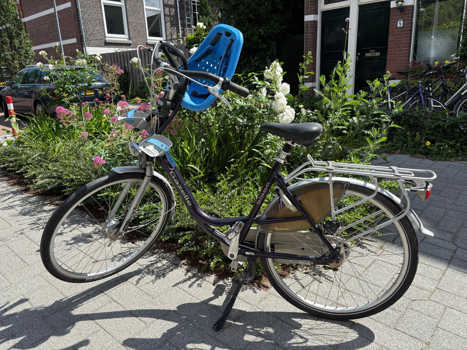 Zeer nette Gazelle Bloom 53 cm met Thule Yepp voorzitje, Ophalen, 53 tot 56 cm, Versnellingen, Zo goed als nieuw