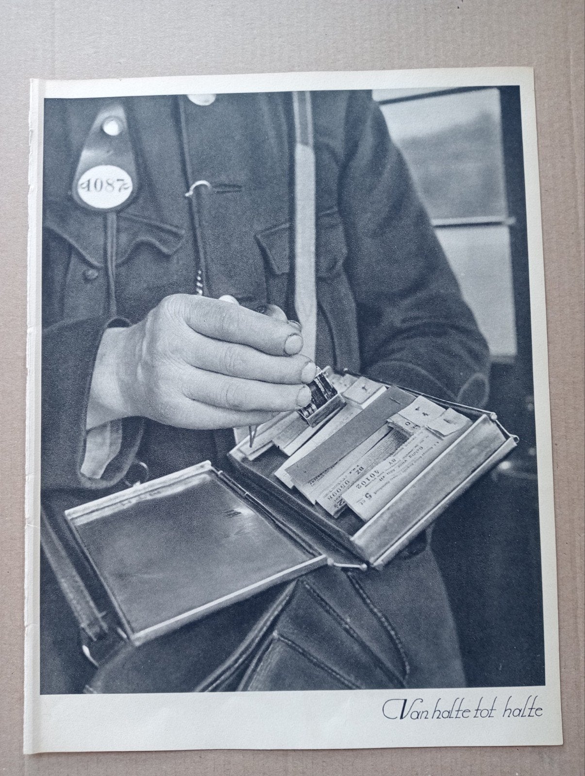 Piet Marree Fotoprent 'Van halte tot halte', Trein, Gebruikt, Verzenden, .