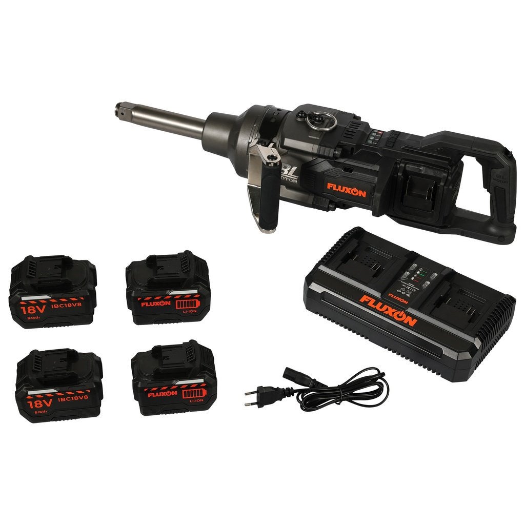 Fluxon accu slagmoersleutel 1” 4000 Nm incl. 4x 8 Ah accu, Ophalen, Nieuw