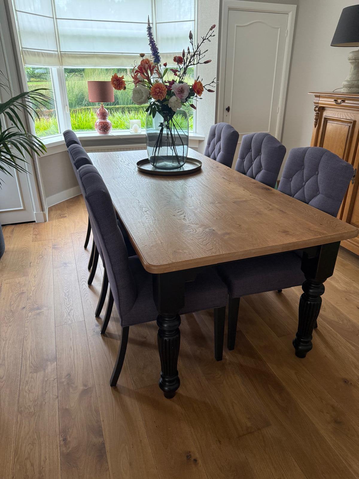 Eetkamertafel met 6 stoelen, Huis en Inrichting, Ophalen, Gebruikt, 4 tot 6 stoelen