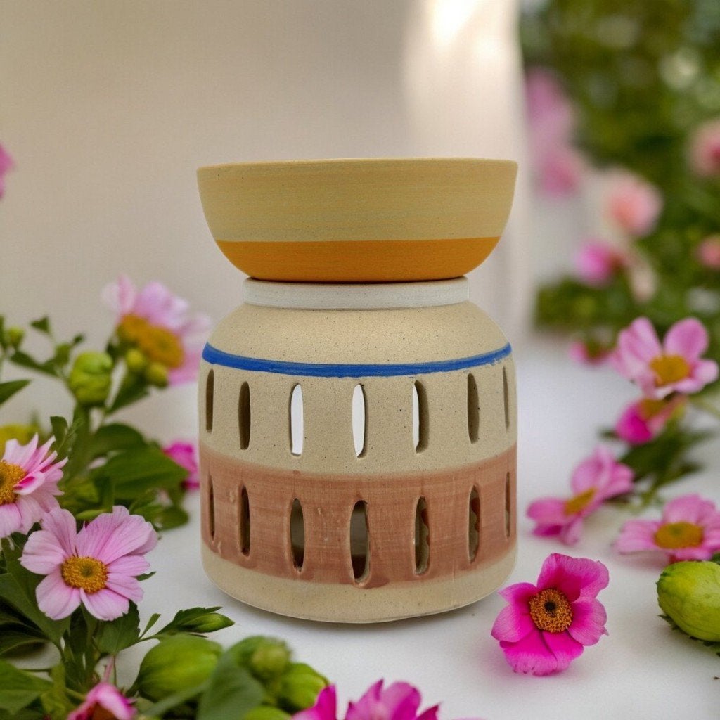 Vaso Parfumbrander: Handgeschilderd Keramiek, Overige materialen, Bruin, Nieuw, Ophalen of Verzenden