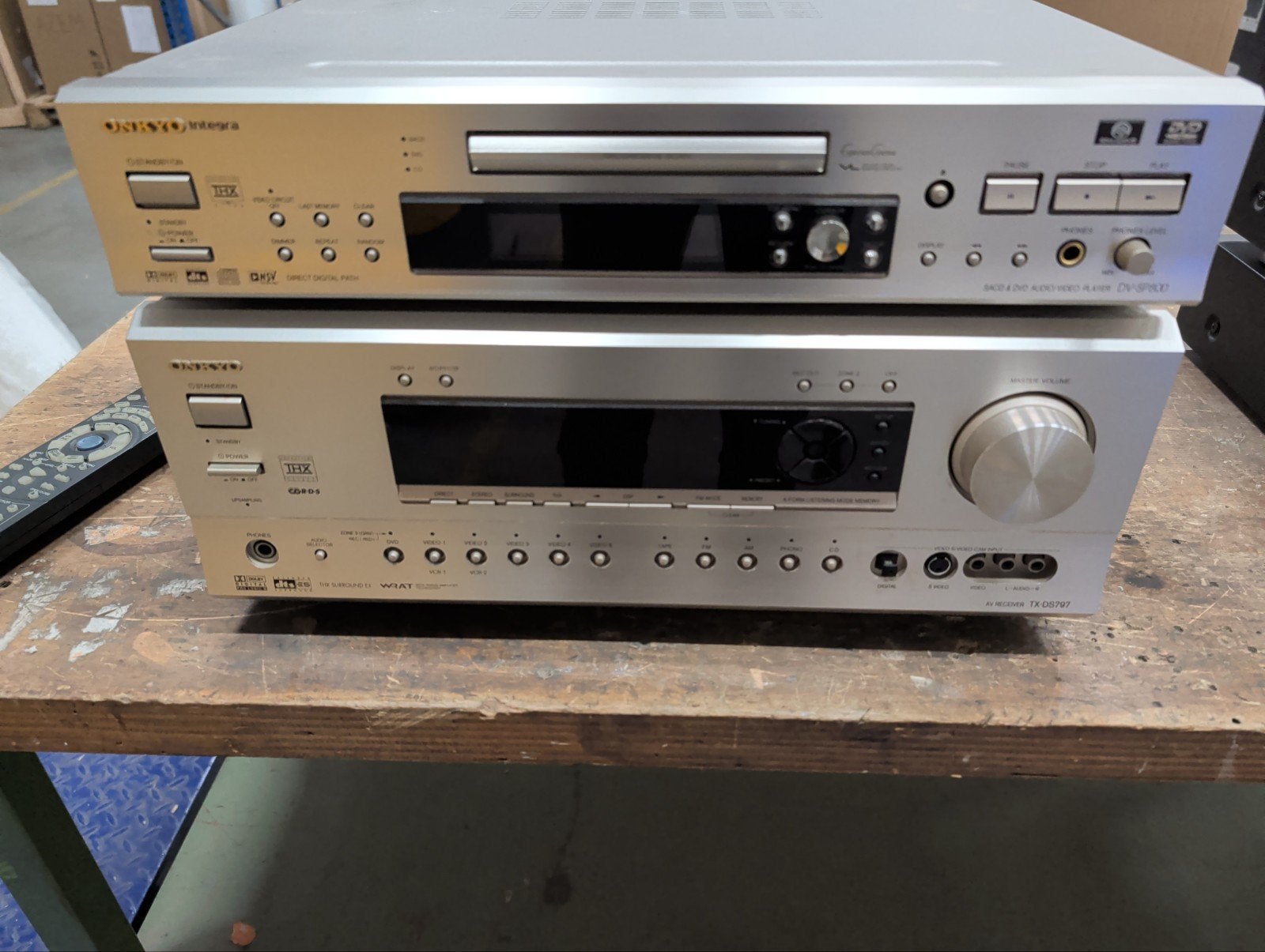 Onkyo Integra Home Cinema Set - TX-DS797 Receiver & DV-SP800, Audio, Tv en Foto, Ophalen, Gebruikt, 120 watt of meer, Onkyo