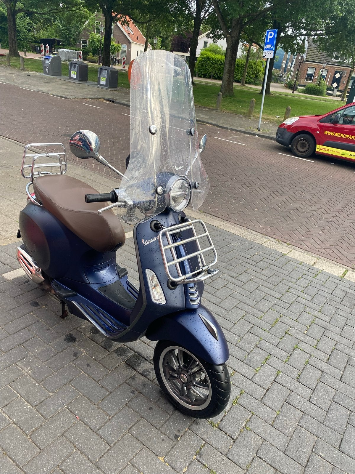Vespa Primavera brom Scooter - Donkerblauw, Gebruikt, Overige modellen, Ophalen of Verzenden, Benzine