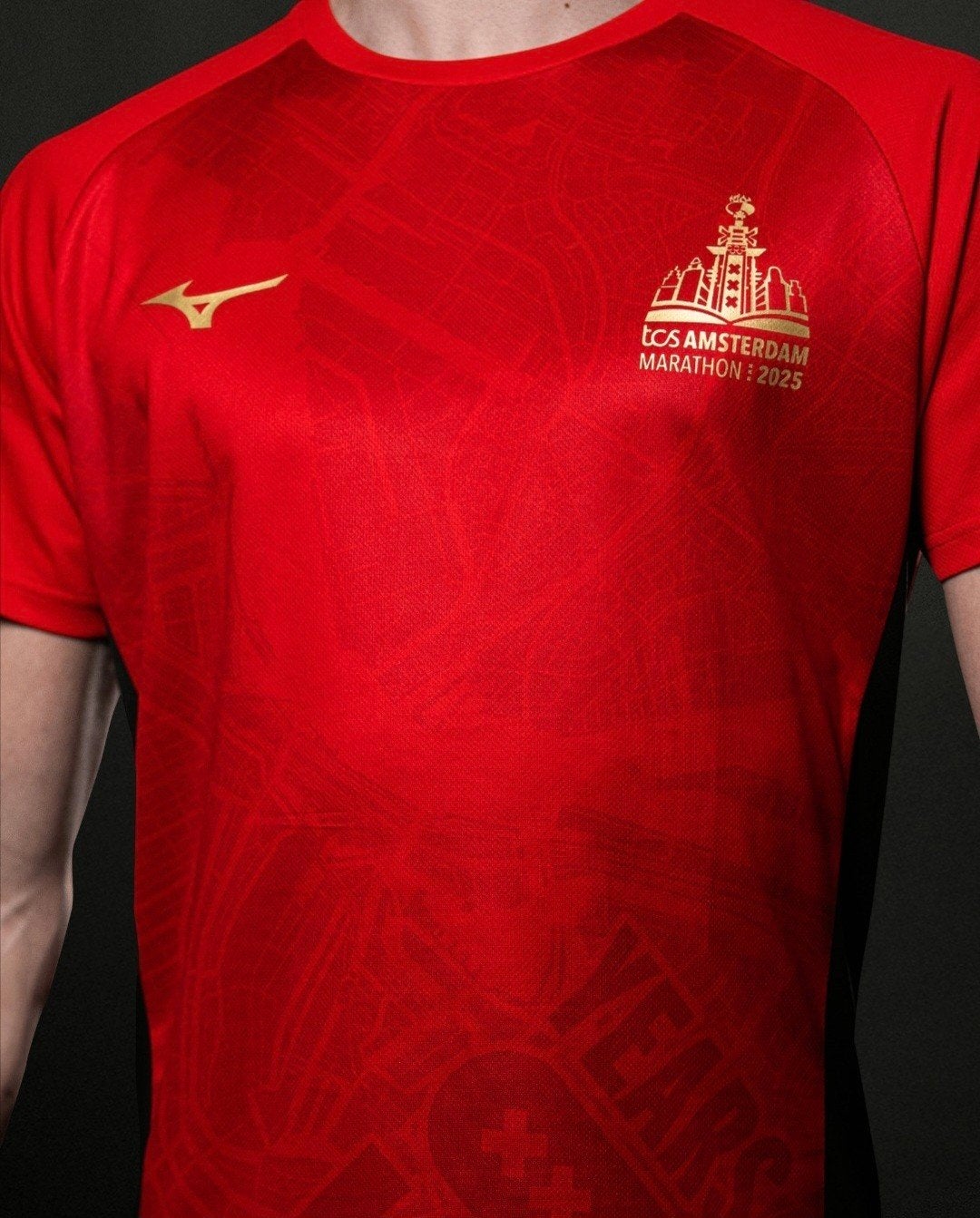 Amsterdam marathon race shirt heren M, Mizuno, Maat 48/50 (M), Nieuw, Ophalen of Verzenden