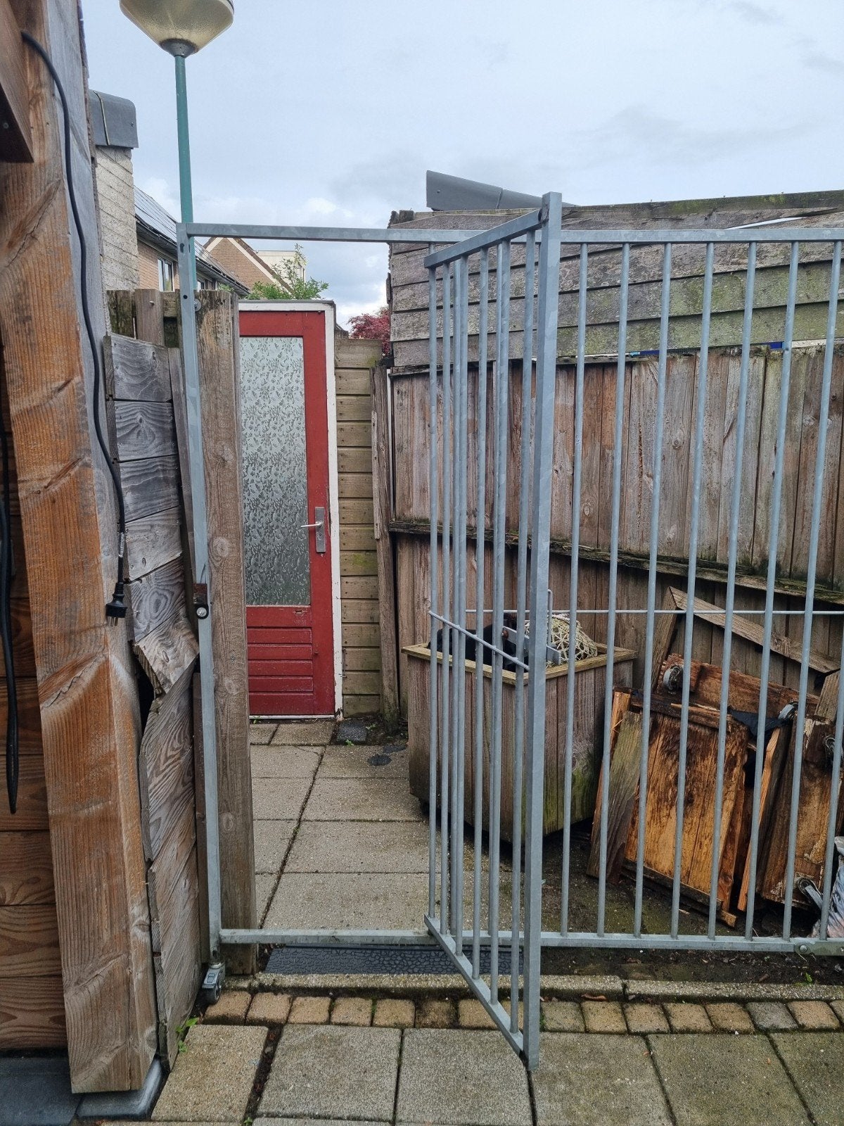 Stevig hekwerk met deur - ideaal voor tuin, Ophalen, Met poort, Gebruikt, Spijlenhekwerk