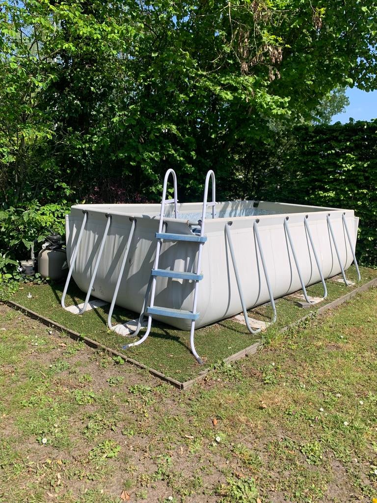 Zwembad 4x2m met stalen frame, glasfilterpomp en ladder, Tuin en Terras, Ophalen, Gebruikt, 200 tot 300 cm, 80 tot 120 cm