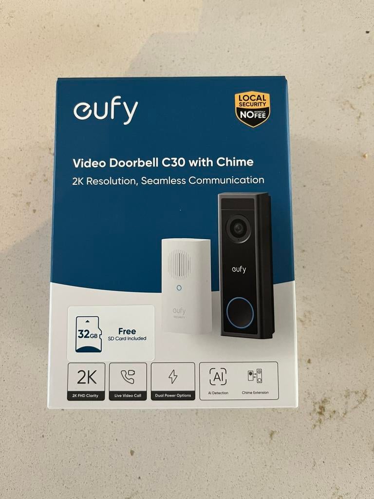 Eufy video doorbell c30 with chime, Ophalen, Nieuw