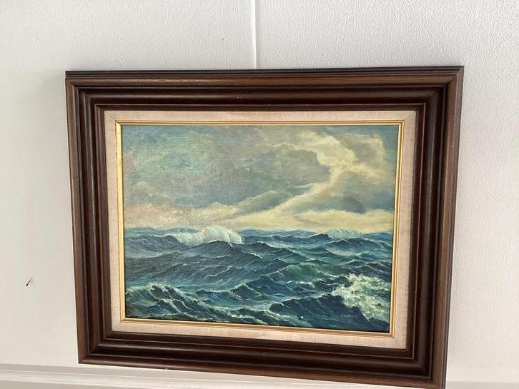 Olieverfschilderij van L van Kampen, Antiek en Kunst, Ophalen