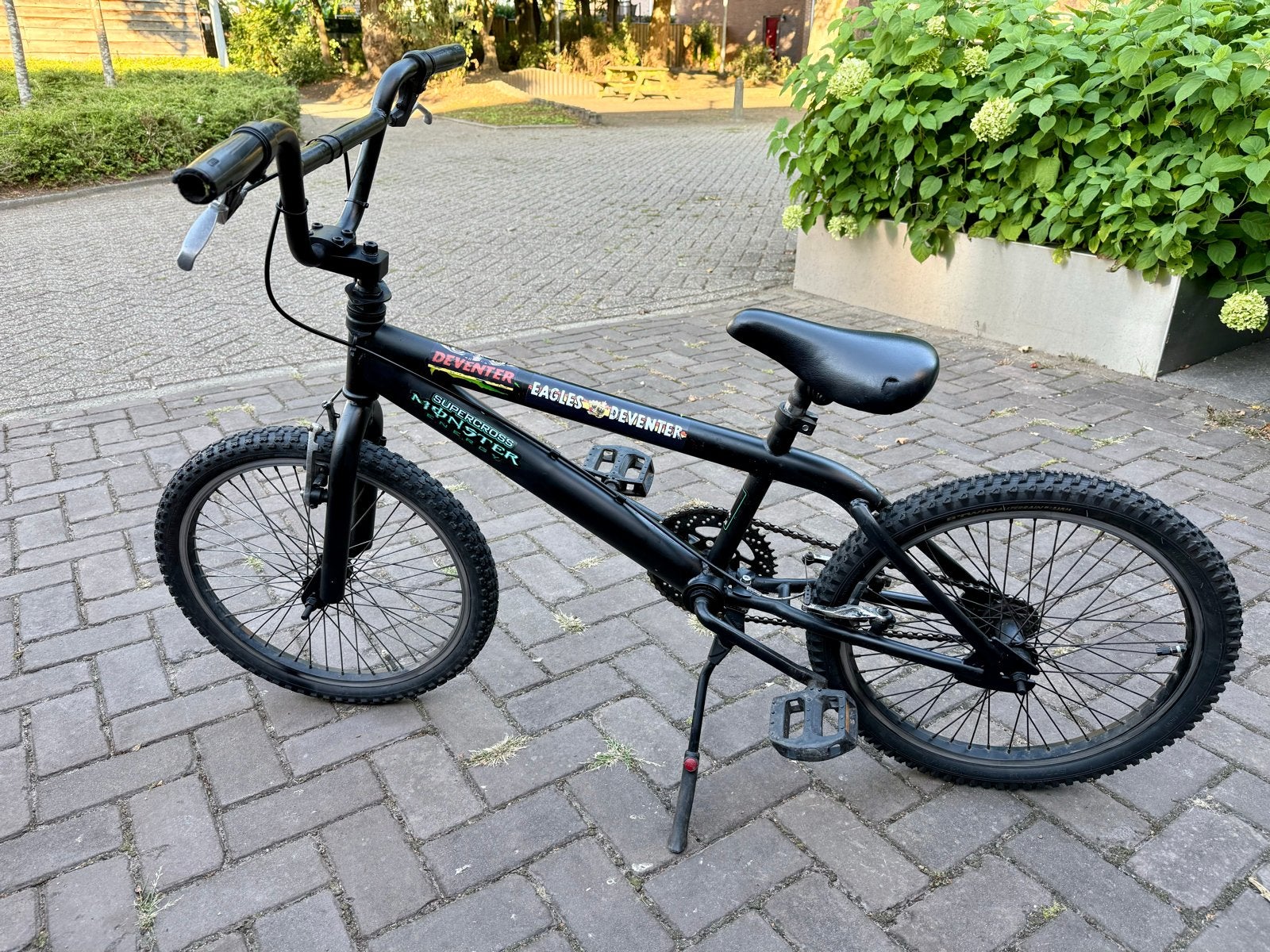 BMX Fiets Zwart - B'Twin Wipe 20 inch, Ophalen, Staal, Velgrem, Voetsteunen