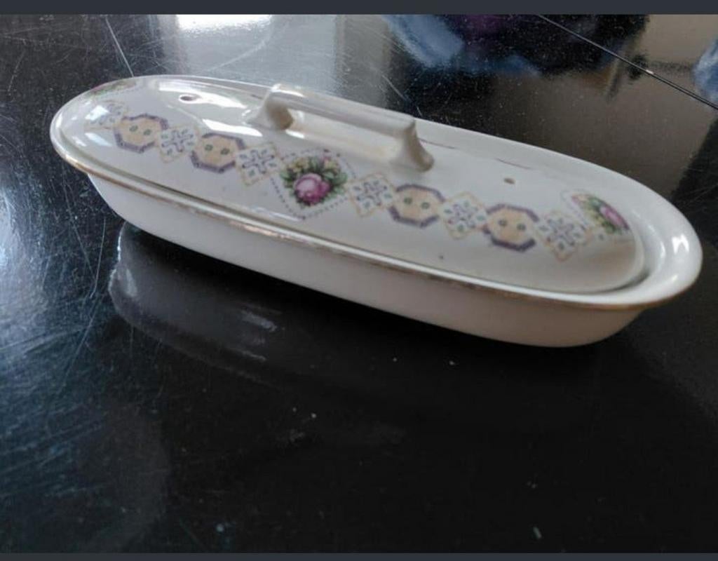 Decoratief zeepbakje met bloemmotief, Ophalen of Verzenden
