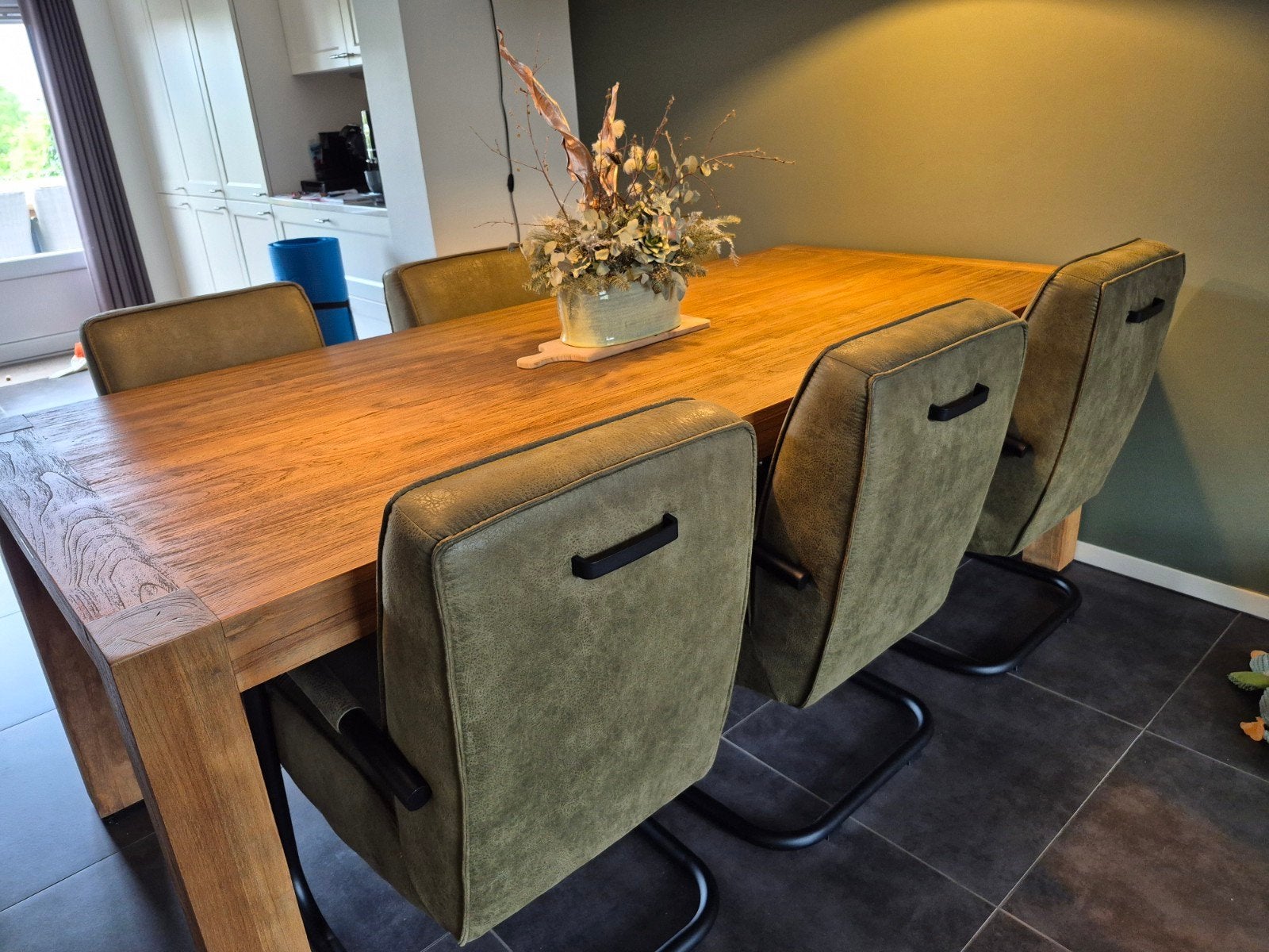 Complete eethoek met 6 stoelen; evt ook los te koop, Ophalen, Zo goed als nieuw, 4 tot 6 stoelen