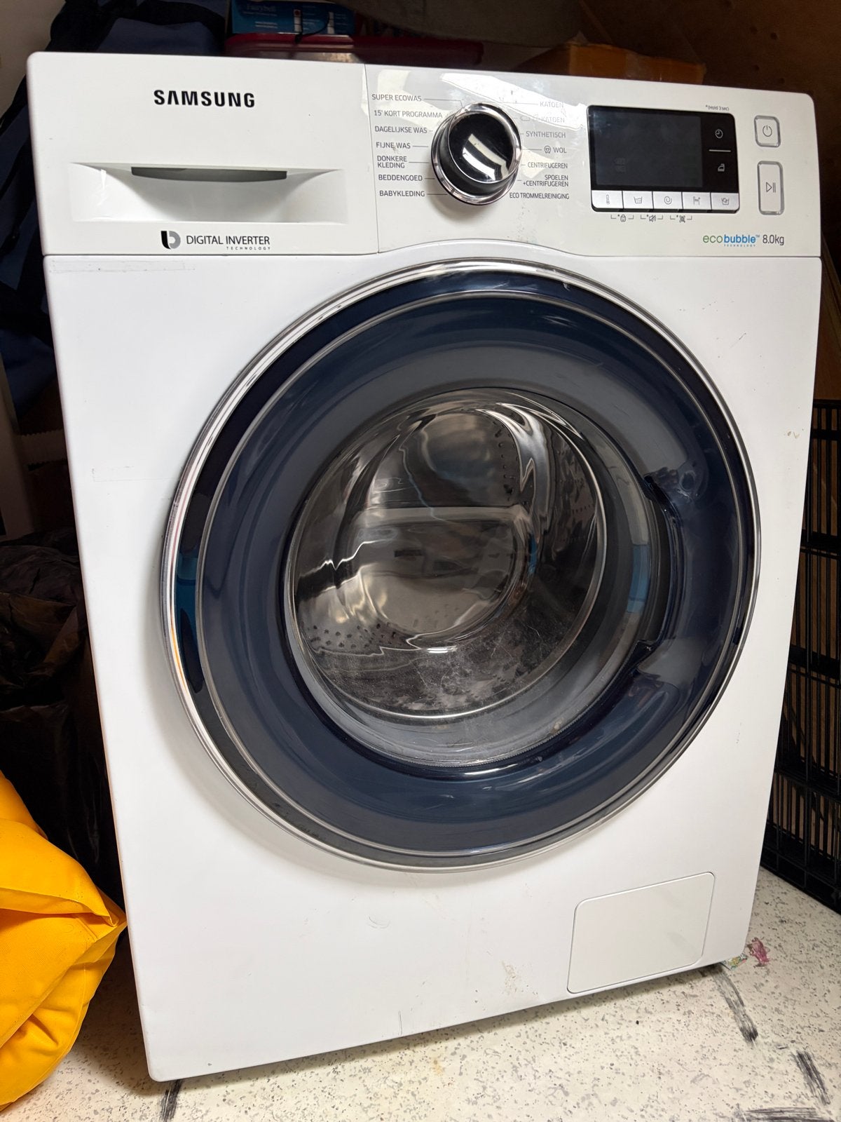 Samsung EcoBubble 8.0kg Wasmachine, Gebruikt, Ophalen of Verzenden, Voorlader, Kort programma