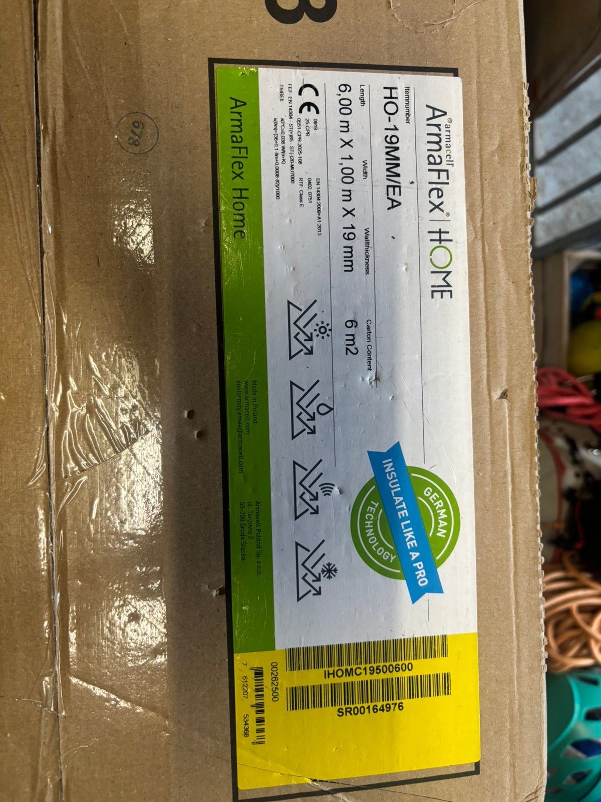 Armaflex HOME 19 mm zelfklevend 6m2, Overige materialen, Nieuw, 5 tot 10 m², Muurisolatie