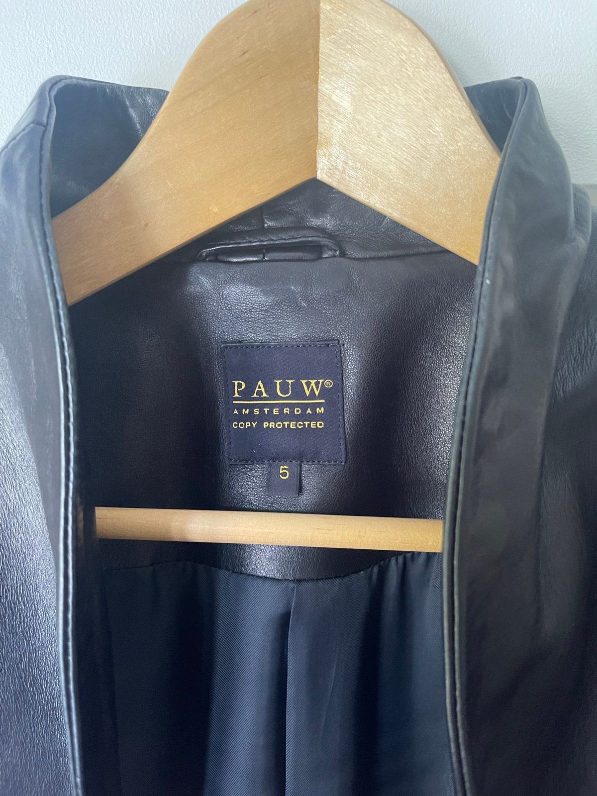 Pauw kalfs/ nappa leren kort jasje maat 5/40, Maat 38/40 (M), Verzenden, Zwart, Jasje