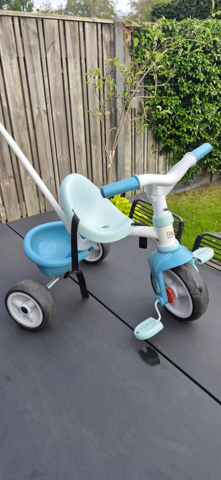 Smoby driewieler met duwstang - Blauw, Ophalen