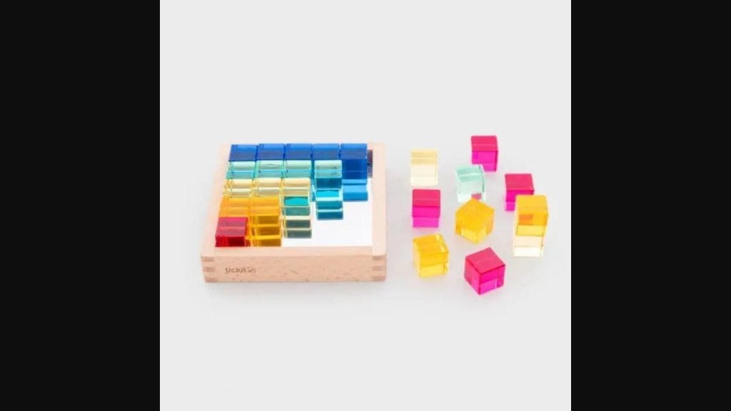 TickiT edelsteenkubussen met spiegelbak 25 stuks - nieuw, ., Nieuw, Ophalen of Verzenden, Bouwen