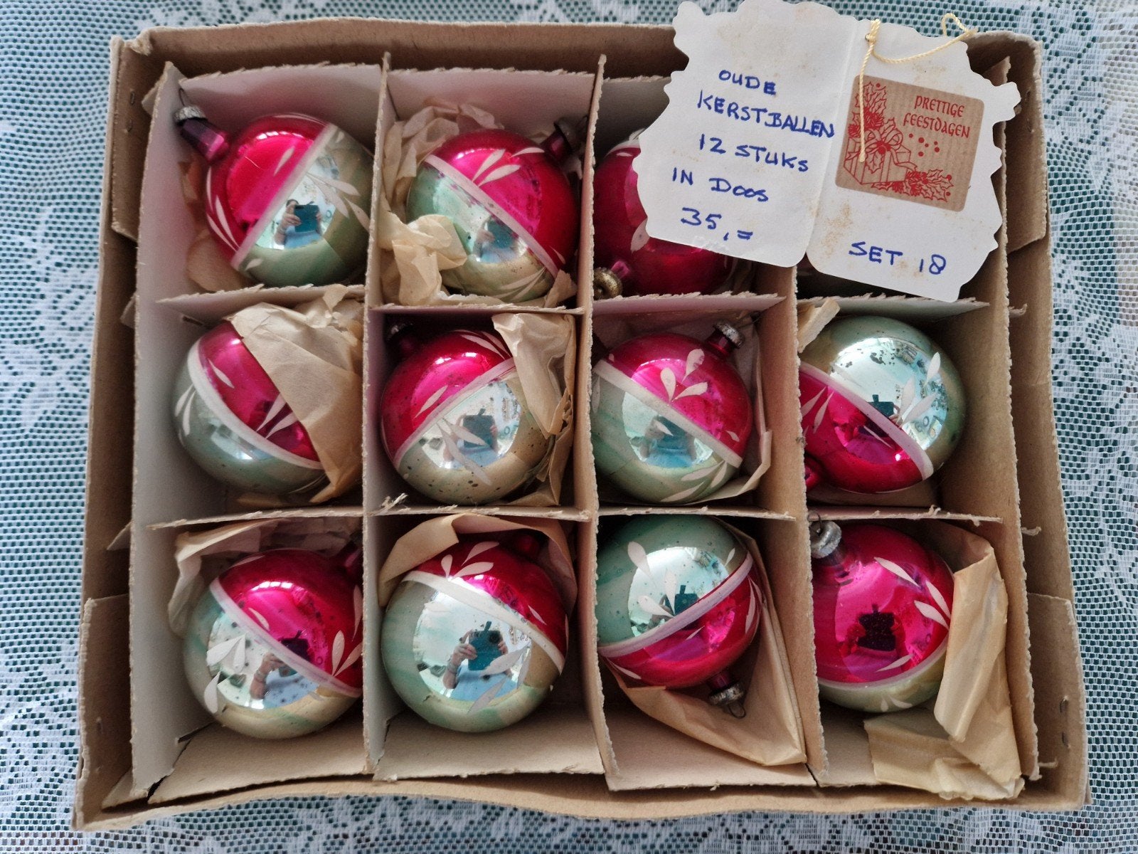 antieke oude kerstballen 12 stuks, Diversen, Ophalen of Verzenden