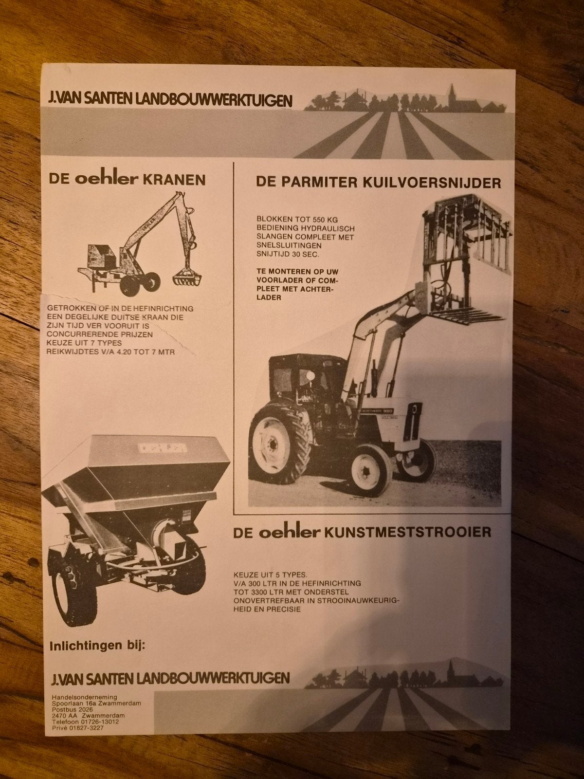 tractor folder J.van Santen landbouwwerktuigen, Ophalen of Verzenden