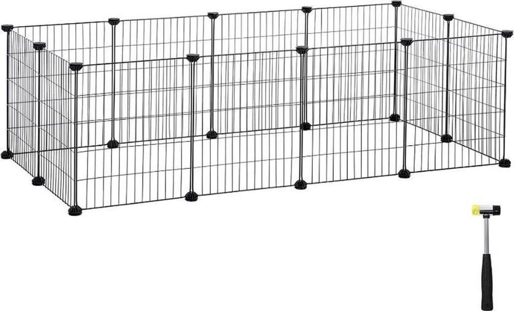 Dierenkooi 143x73x46 cm – Industrieel Zwart – Stevig, Kooi, Minder dan 75 cm, Zo goed als nieuw, Cavia