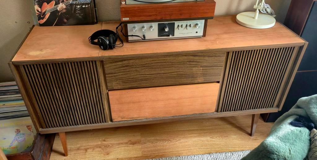 Vintage platenspeler meubel/Hifi kast, Ophalen