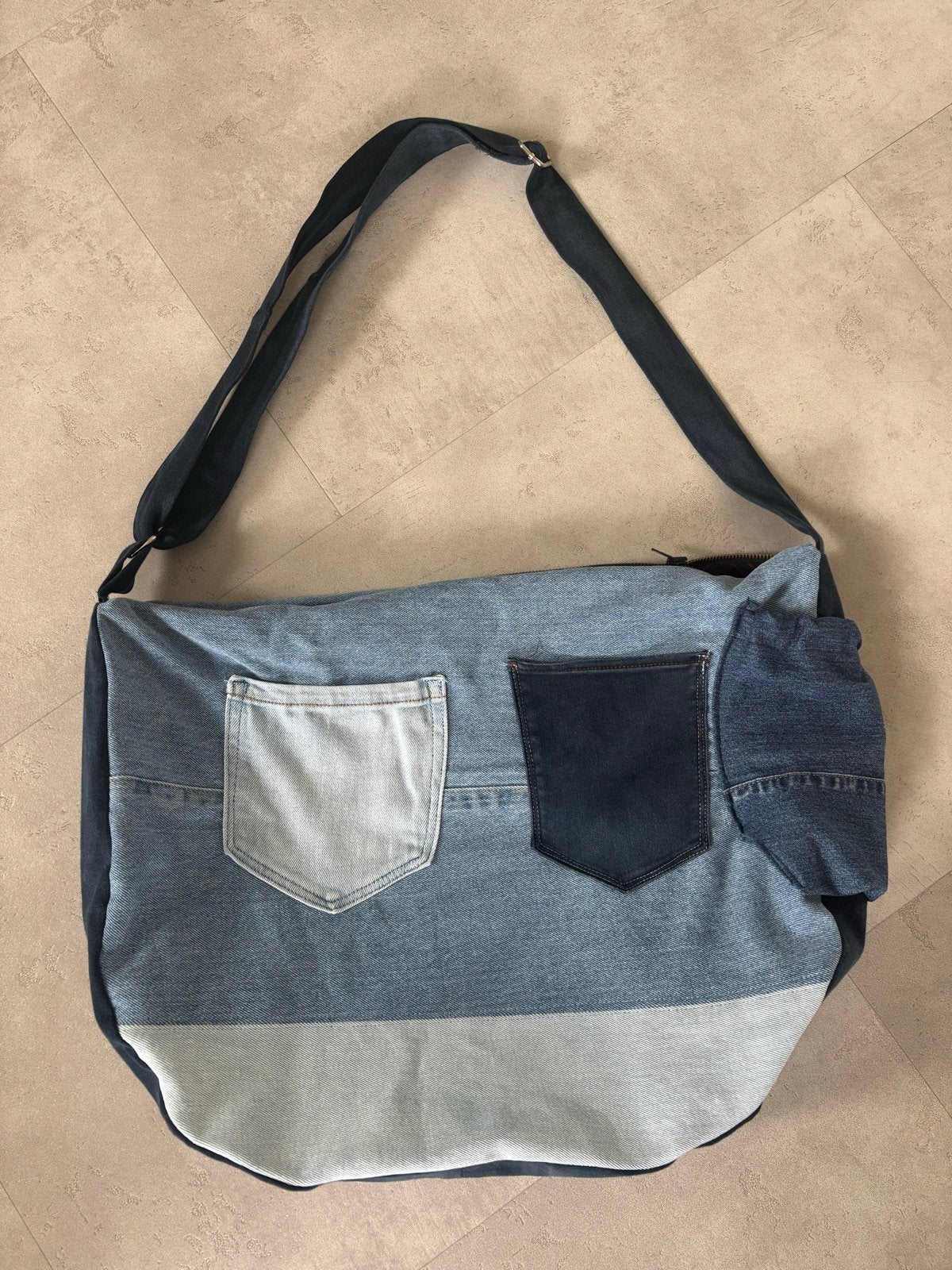 Unieke handgemaakte denim/spijker cross body schoudertas, Ophalen of Verzenden, Nieuw, Blauw, Schoudertasje