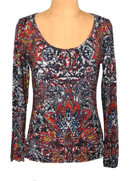 Eva Claudi longsleeve, top, multicolor, Mt. M, Kleding | Dames, Tops, Zo goed als nieuw, Maat 38/40 (M), Overige kleuren, Lange mouw