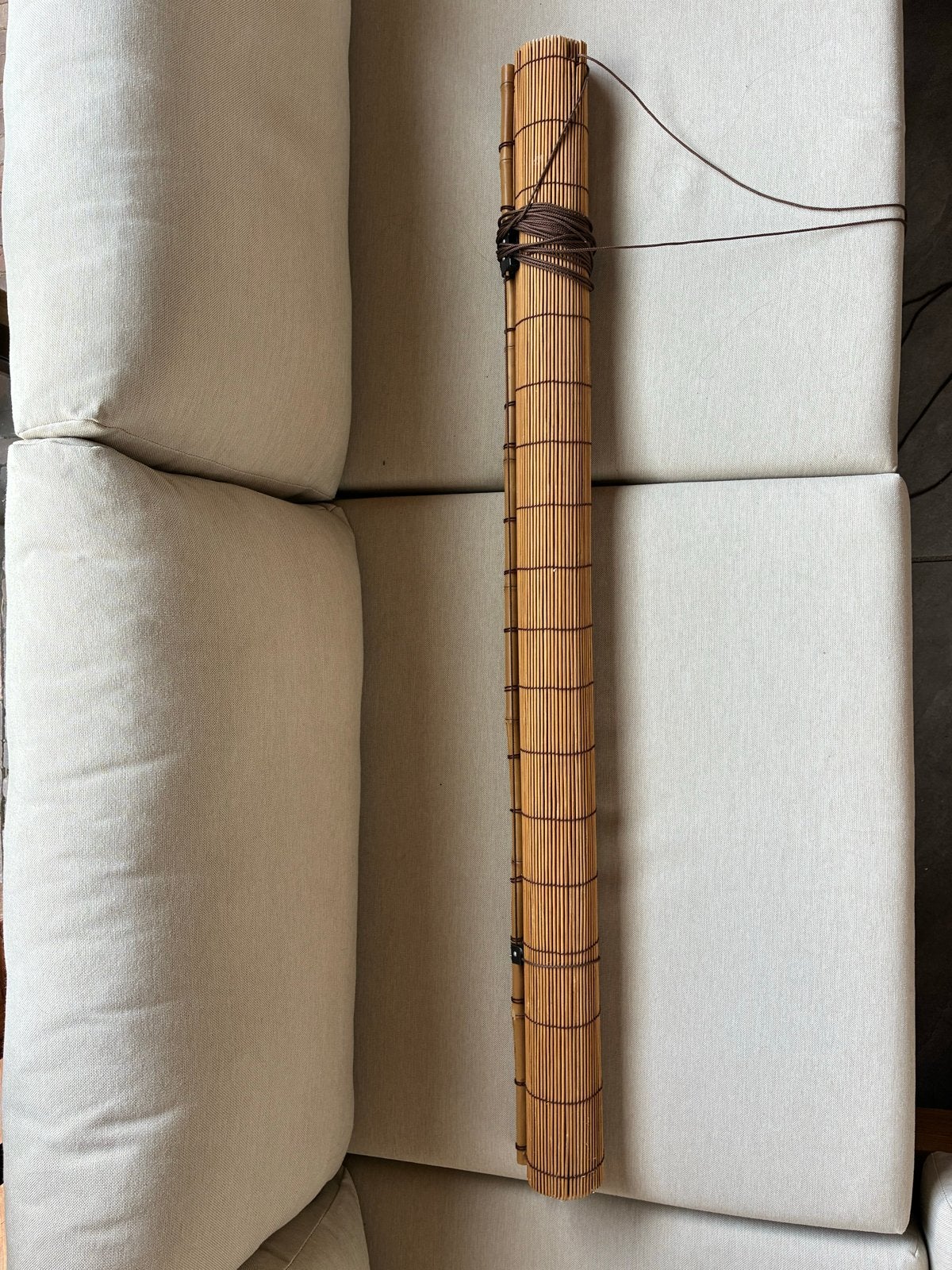 2x Bamboe rolgordijn/jalozie - 120 cm breed, 120 cm, Gebruikt, Overige merken, Bruin