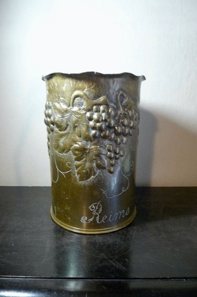Zeldzame WOI Trench Art Vaas/Grote 155mm Huls ‘(1918), Ophalen of Verzenden