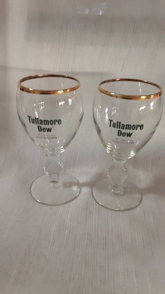 IRISH COFFEE TULLAMORE DEW glazen 2 stuks (#9), Ophalen of Verzenden, Zo goed als nieuw, Borrel- of Shotglas