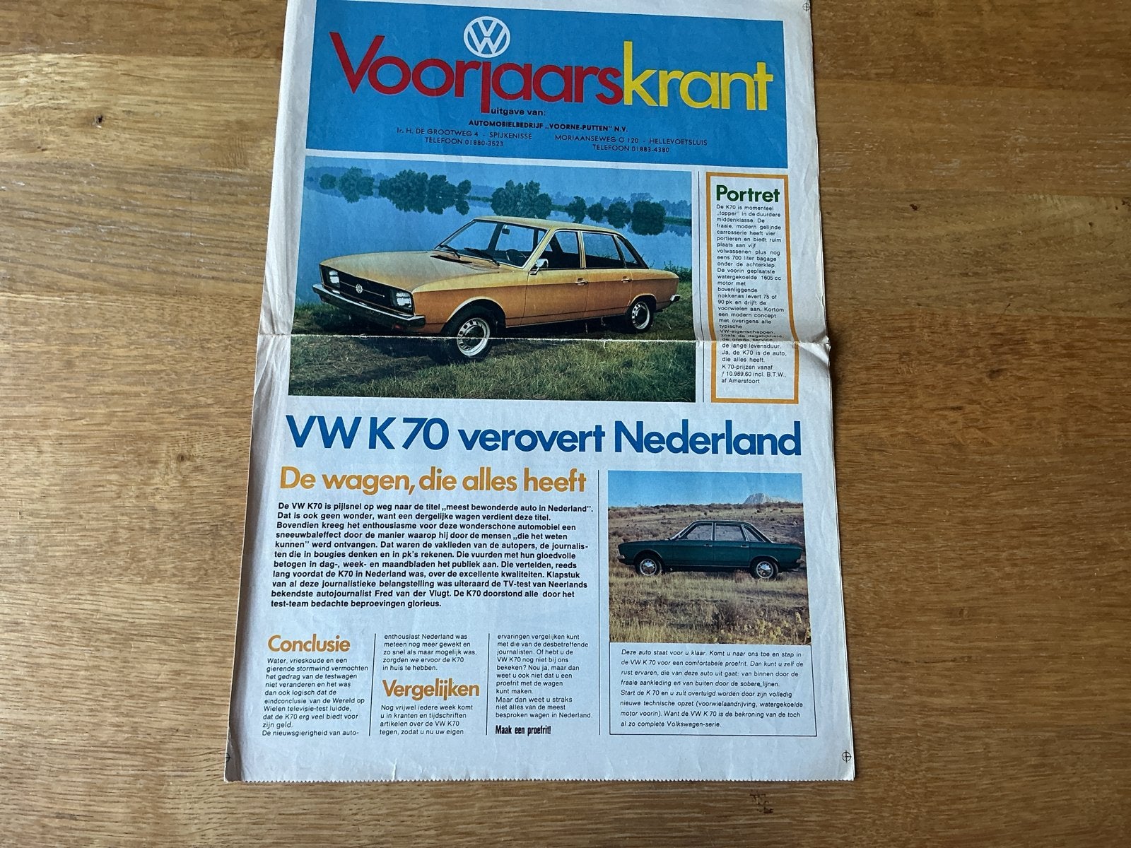 VW Voorjaarskrant 1975 - K70, Kever, 411 Variant Spijkenisse, Ophalen of Verzenden, Gelezen, Volkswagen