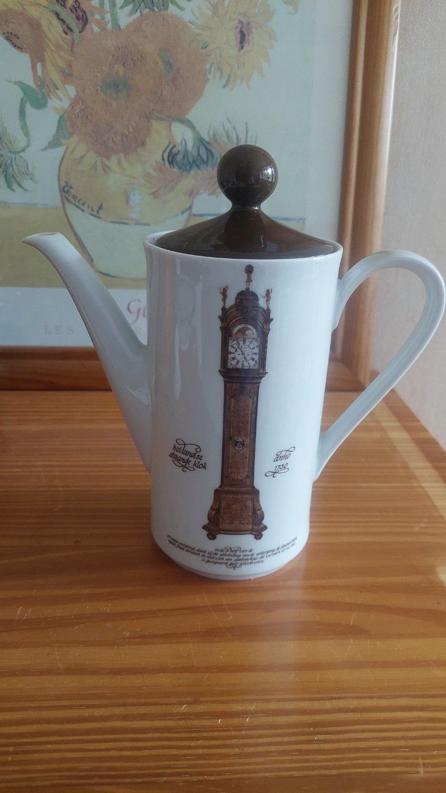 Vintage Mitterteich Porzellan Koffie/Theepot met Klokdecor, Ophalen of Verzenden