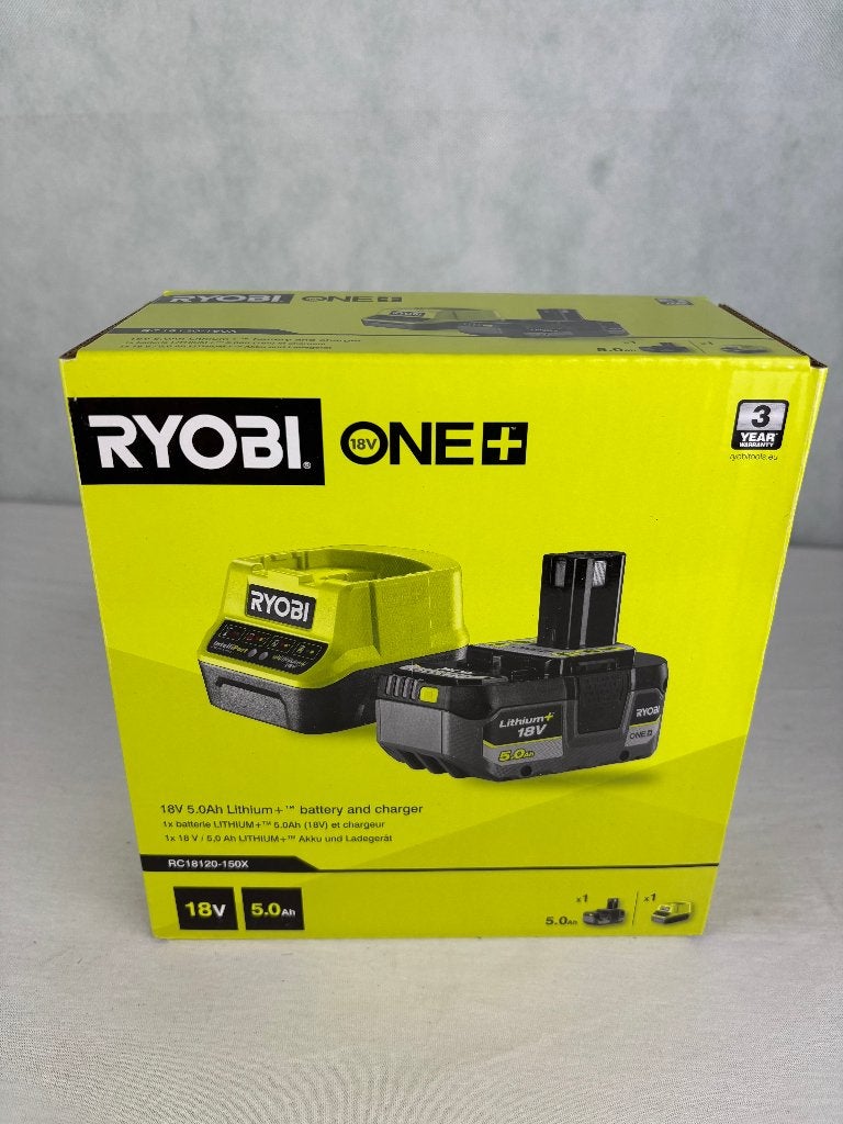 RYOBI ONE+ RC18120-150X 18V 5,0Ah Accu + Lader, Nieuw, Ophalen of Verzenden, Techtronic Industries GmbH, Max-Eyth-Straße 10 71364 Winnenden