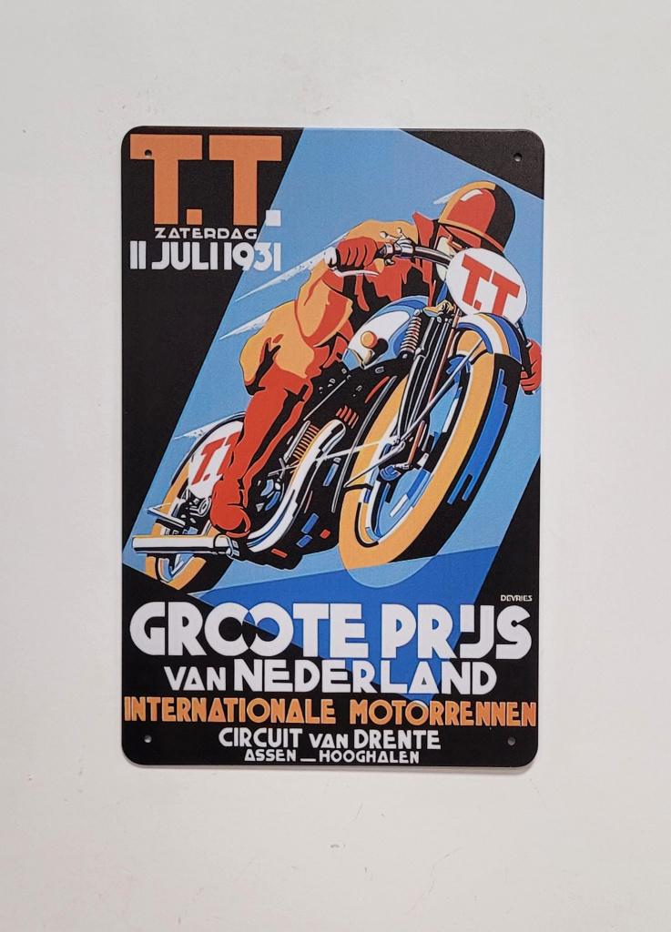 TT Race Assen 1931 motor reclamebord van metaal wandbord, Reclamebord, Info@deconoord.nl, Deco Noord, Nieuw