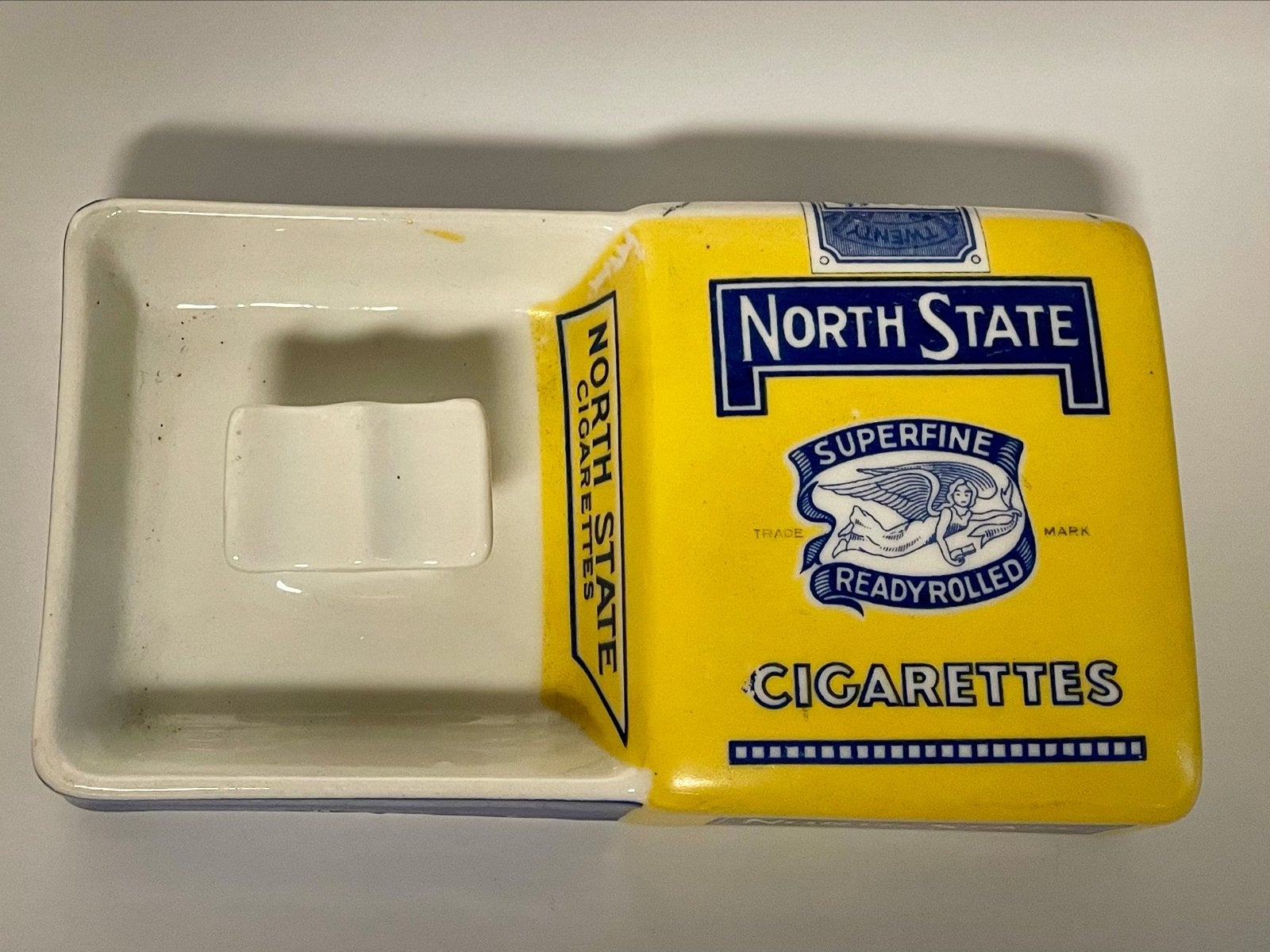 Vintage Reclame Asbak - North State Superfine Cigarettes, Ophalen, Gebruikt, Gebruiksvoorwerp