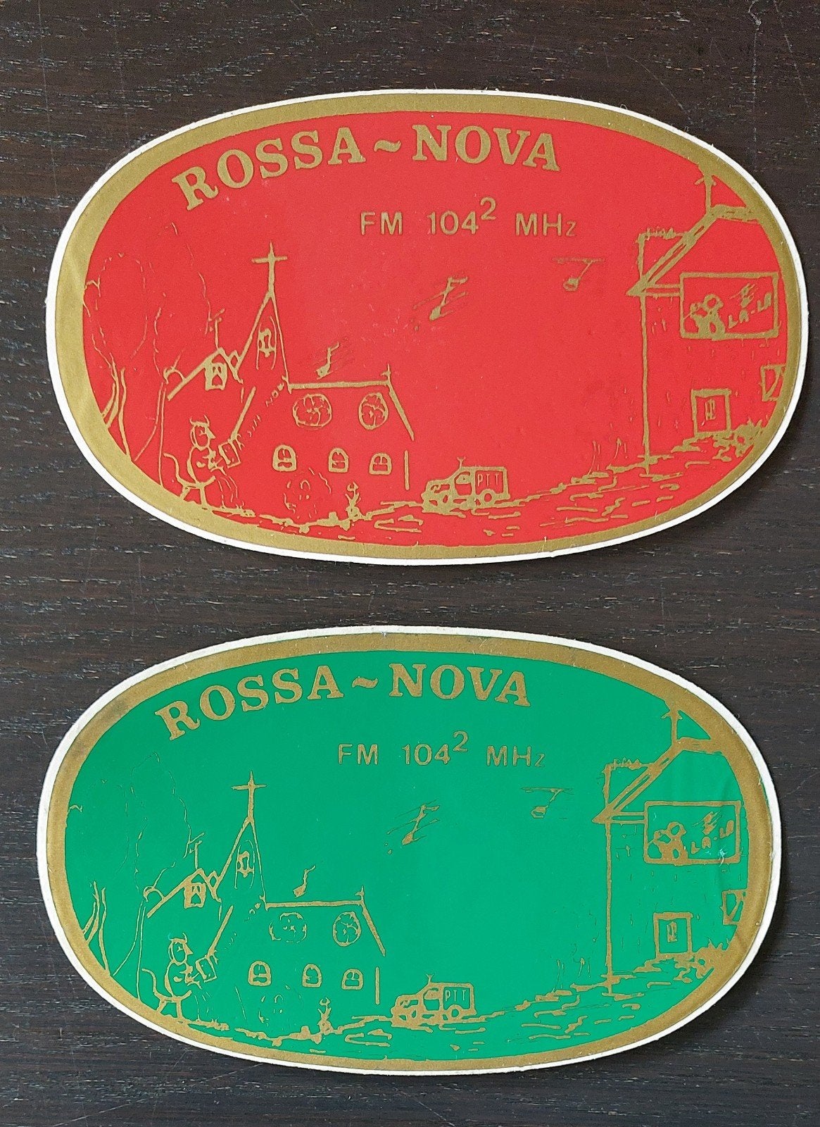 3 Stickers Rossa Nova Zendamateur piratenzender, Ophalen of Verzenden, Gebruikt