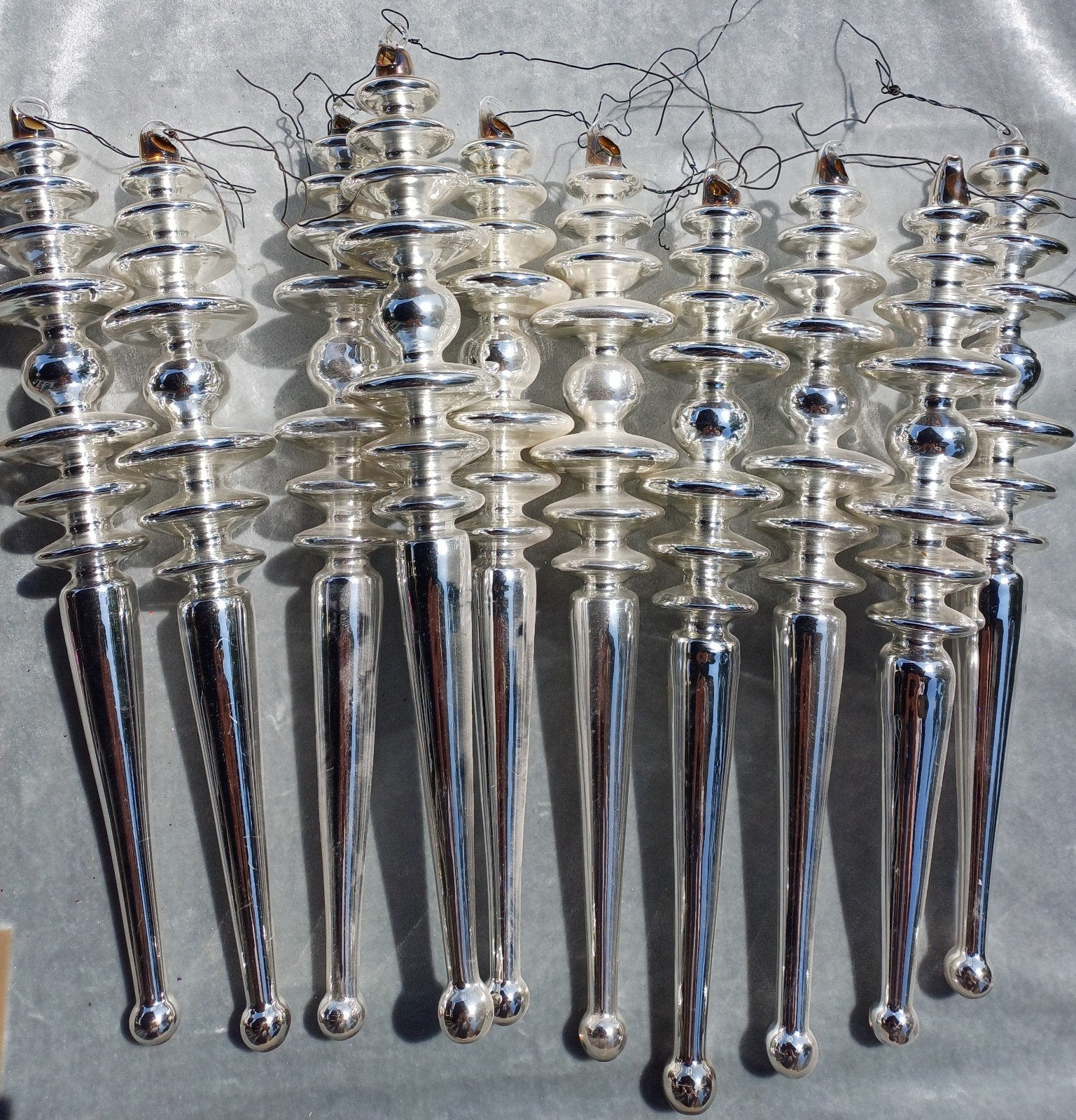 10 Exclusieve Geblazen Glazen Pegels lengte 30 cm € 50, Antiek en Kunst, Ophalen