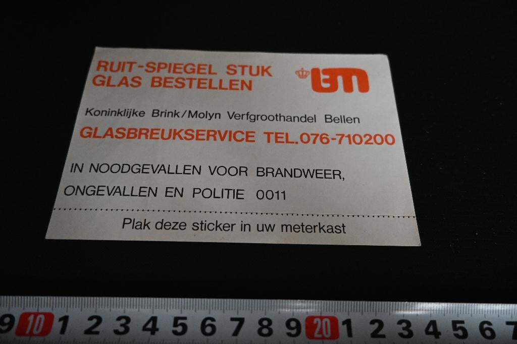 sticker Breda Koninklijke Brink / Molijn Verfgroothandel, Ophalen, Zo goed als nieuw