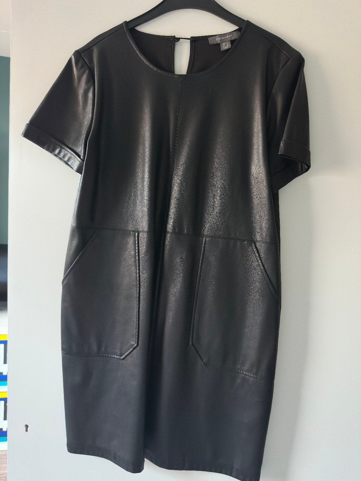 nep leren jurk xl (42), Kleding | Dames, Ophalen of Verzenden, Zo goed als nieuw, Maat 42/44 (L), Zwart