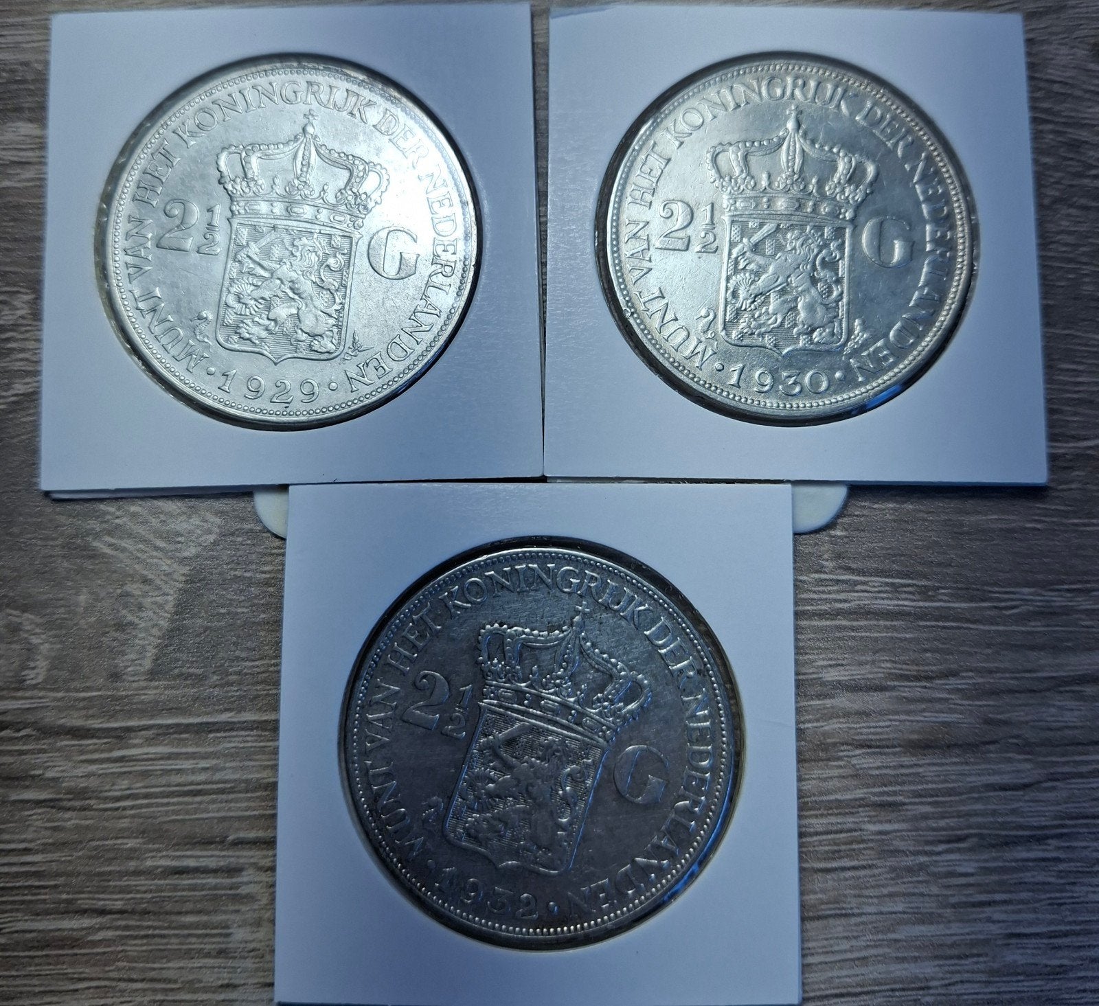 Rijksdaalders 1929, 1930 en 1932 | Wilhelmina, Postzegels en Munten, Setje, Zilver, Ophalen of Verzenden, Koningin Wilhelmina