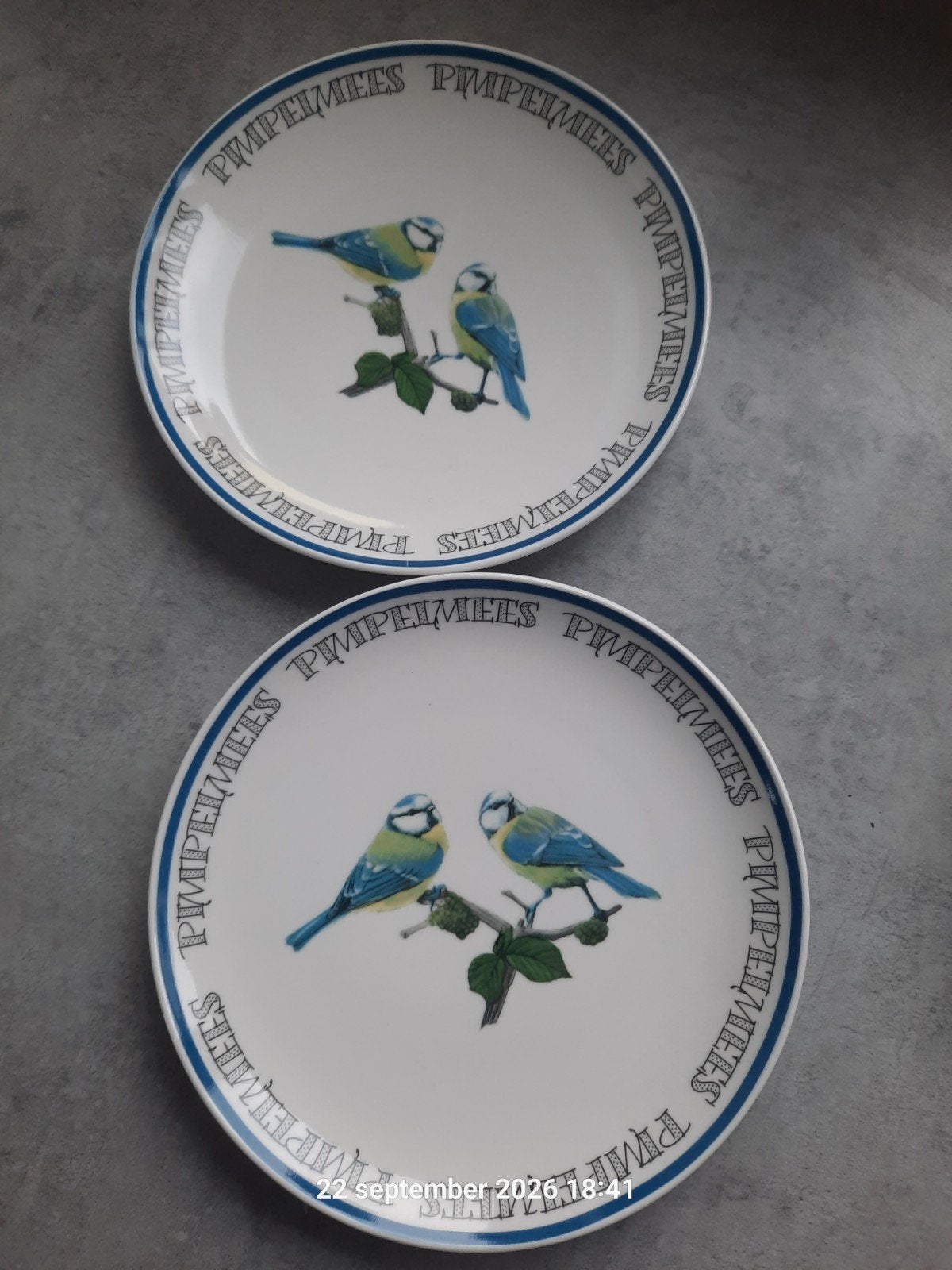 Set van 5 decoratieve bordjes 18 cm doorsnede  met vogels, Huis en Inrichting, Ophalen of Verzenden