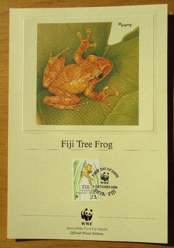 Fiji Boomkikker, WWF Art Edition, 1988, Verzenden, Gestempeld, Dier of Natuur