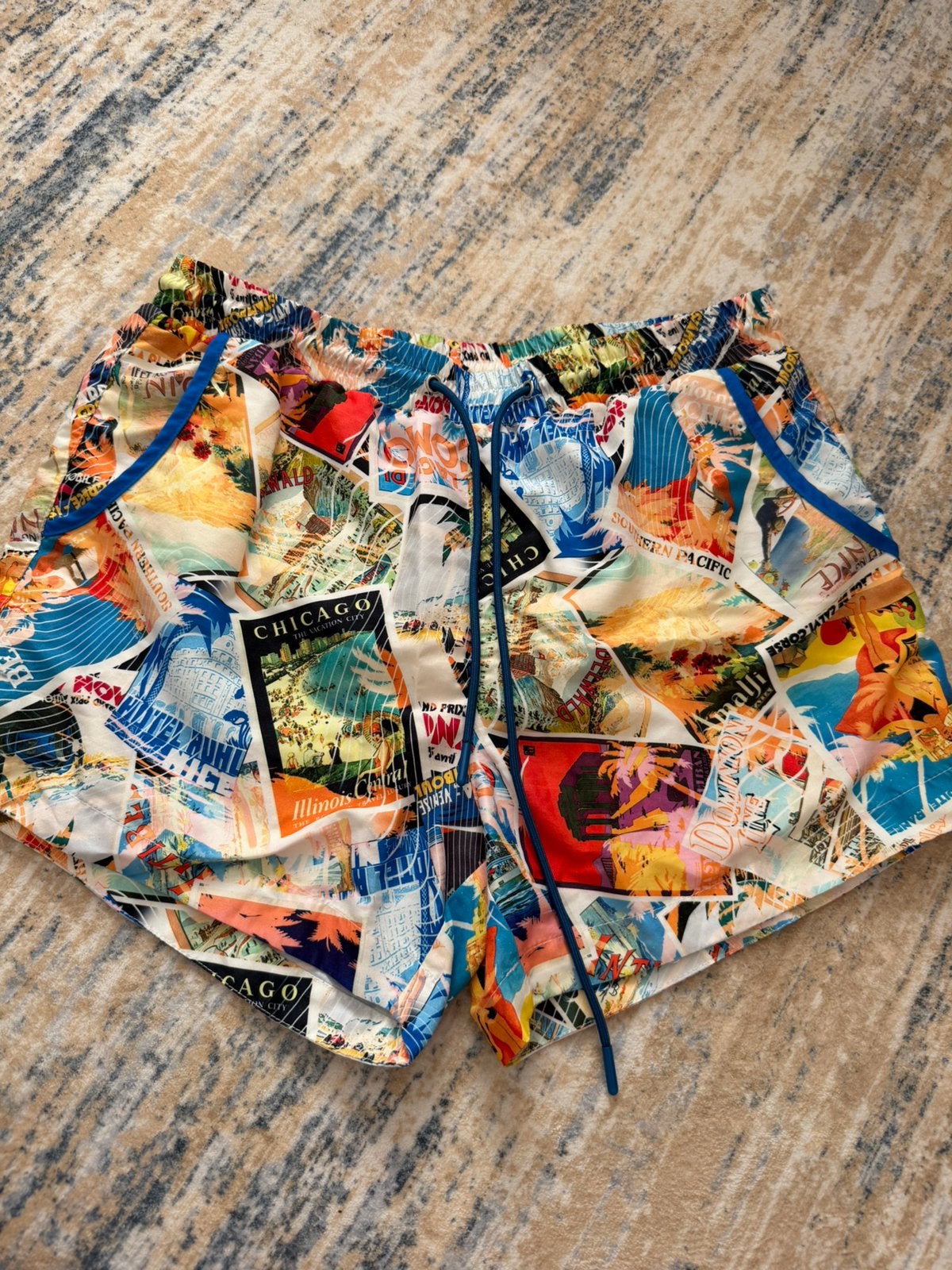 Reclaimed Vintage Swim Shorts S | Chicago Print, Ophalen of Verzenden, Maat 46 (S) of kleiner, Meerkleurig, Zwemshort