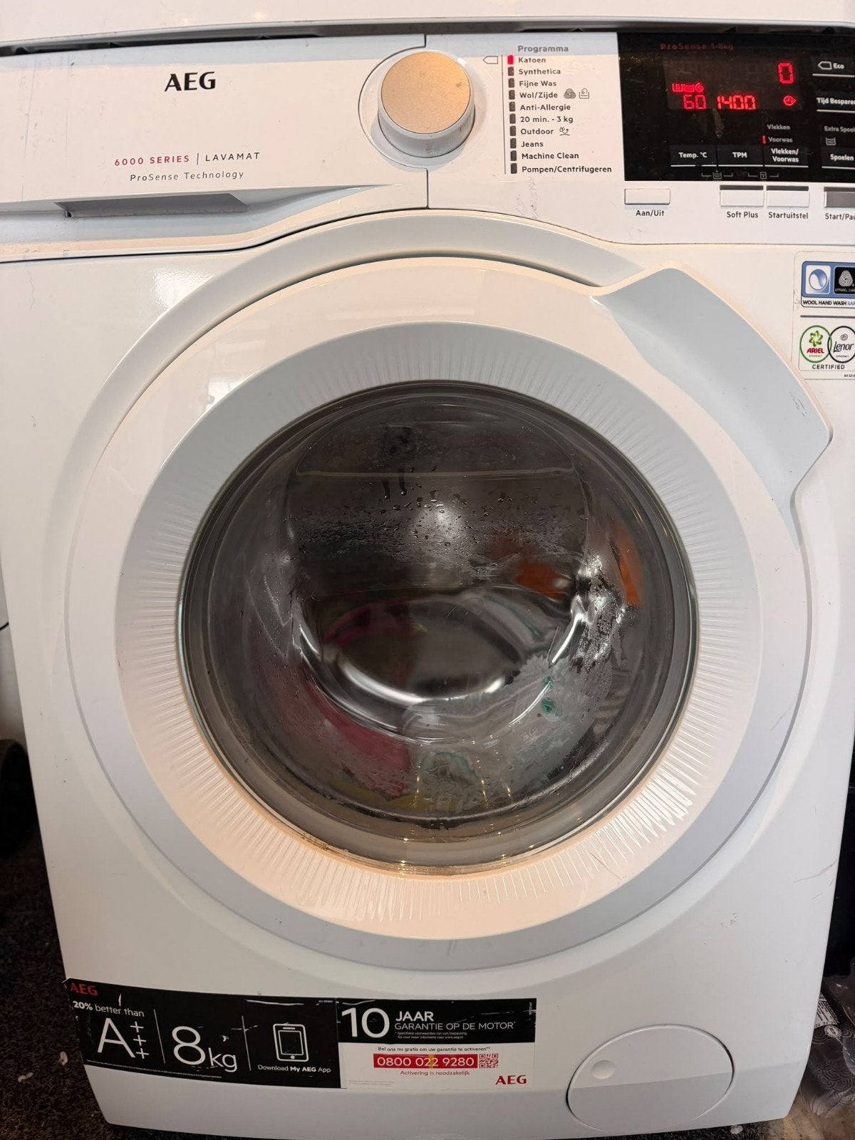 AEG 6000 Series Lavamat ProSense Wasmachine, Ophalen, 1200 tot 1600 toeren, Gebruikt, 8 tot 10 kg