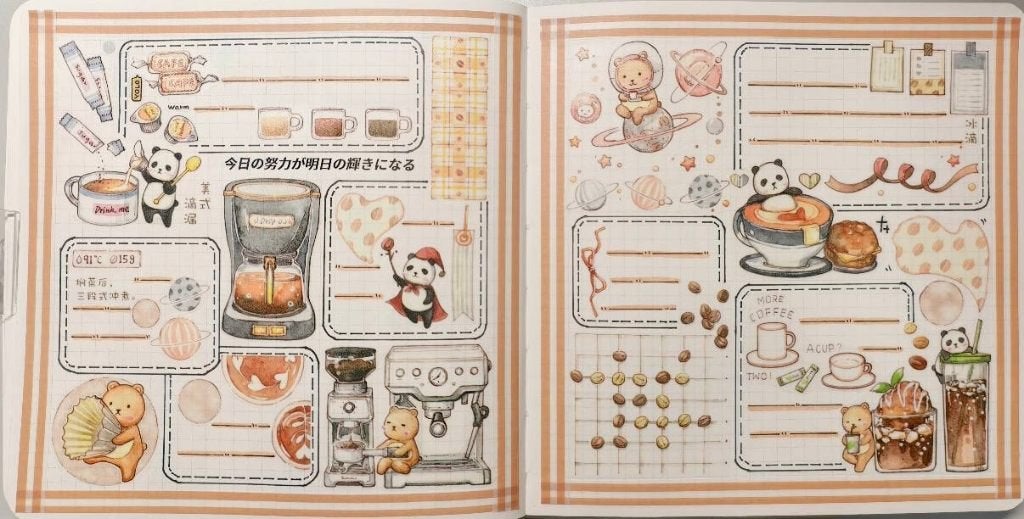 Washi tape 有熊 – Koffie – per cyclus, Hobby en Vrije tijd, Overige thema's, Meerkleurig, Ophalen of Verzenden, Papier of Karton
