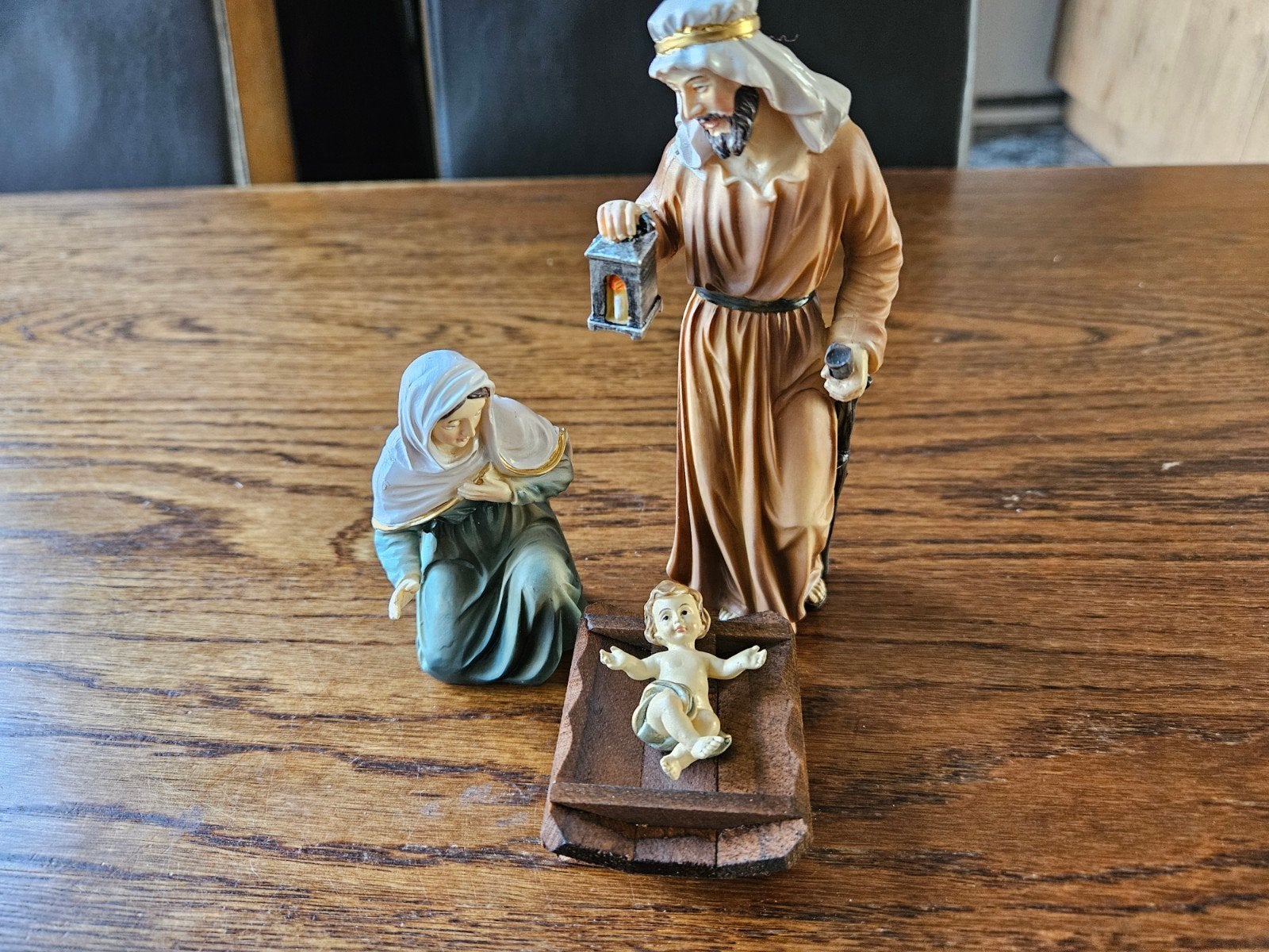 Drie-delig Polystone BeeldenSet "Maria, Jozef  Kindje Jezus", Ophalen of Verzenden, Nieuw, Religie