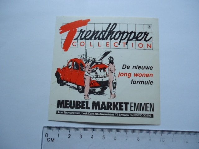 sticker oud EEND Trendhopper strip 2cv citroen 2-cv 2 cv, Verzenden, Zo goed als nieuw, Bedrijf of Vereniging