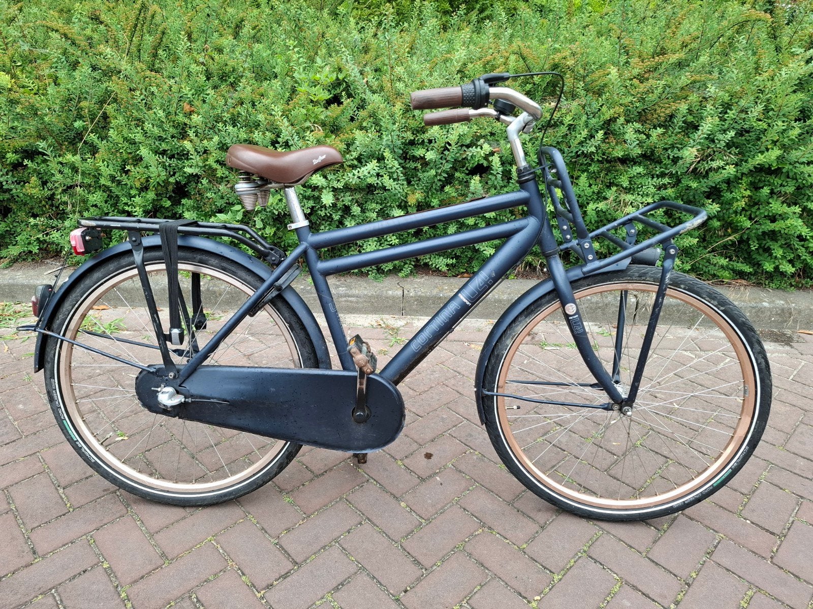 Fiets Cortina jongens transporter - Spatbord achter zit los, Ophalen, Gebruikt, 26 inch of meer, Overige merken