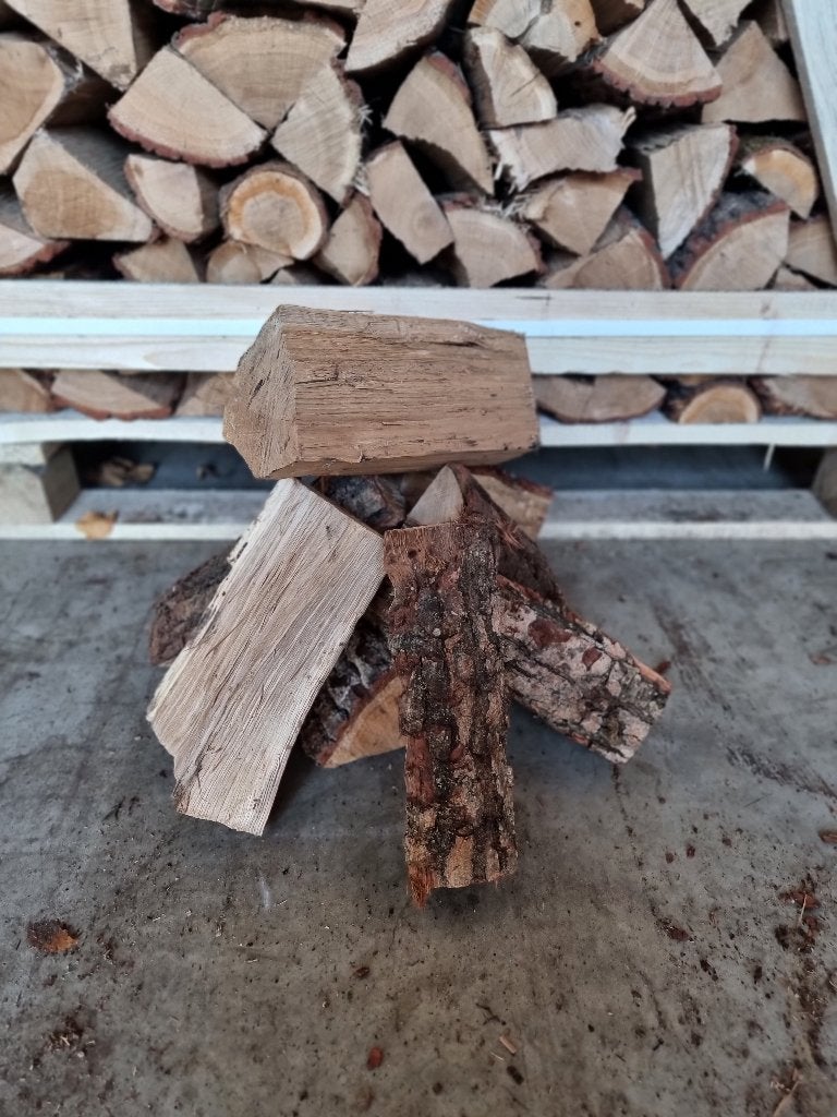 ovengedroogd EIKEN haardhout in pallet/bigbag/netzak/los, Tuin en Terras, 6 m³ of meer, Ophalen of Verzenden, Eikenhout, Blokken