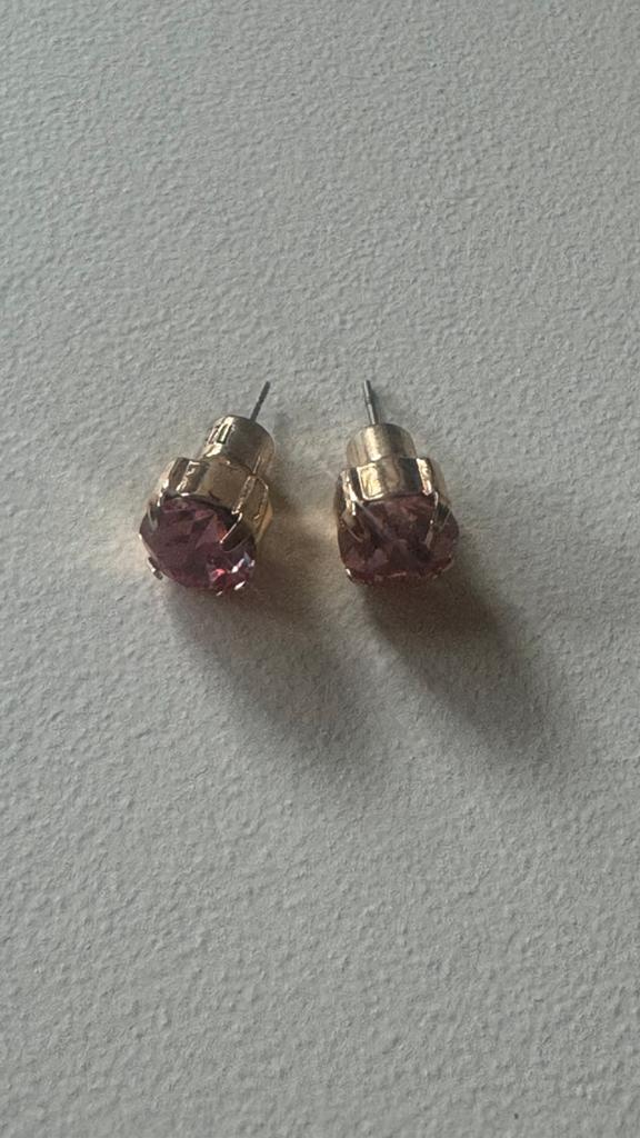 Otazu Oorbellen met Roze Kristal NIEUW, Sieraden, Tassen en Uiterlijk, Met kristal, Overige materialen, Nieuw, Ophalen of Verzenden