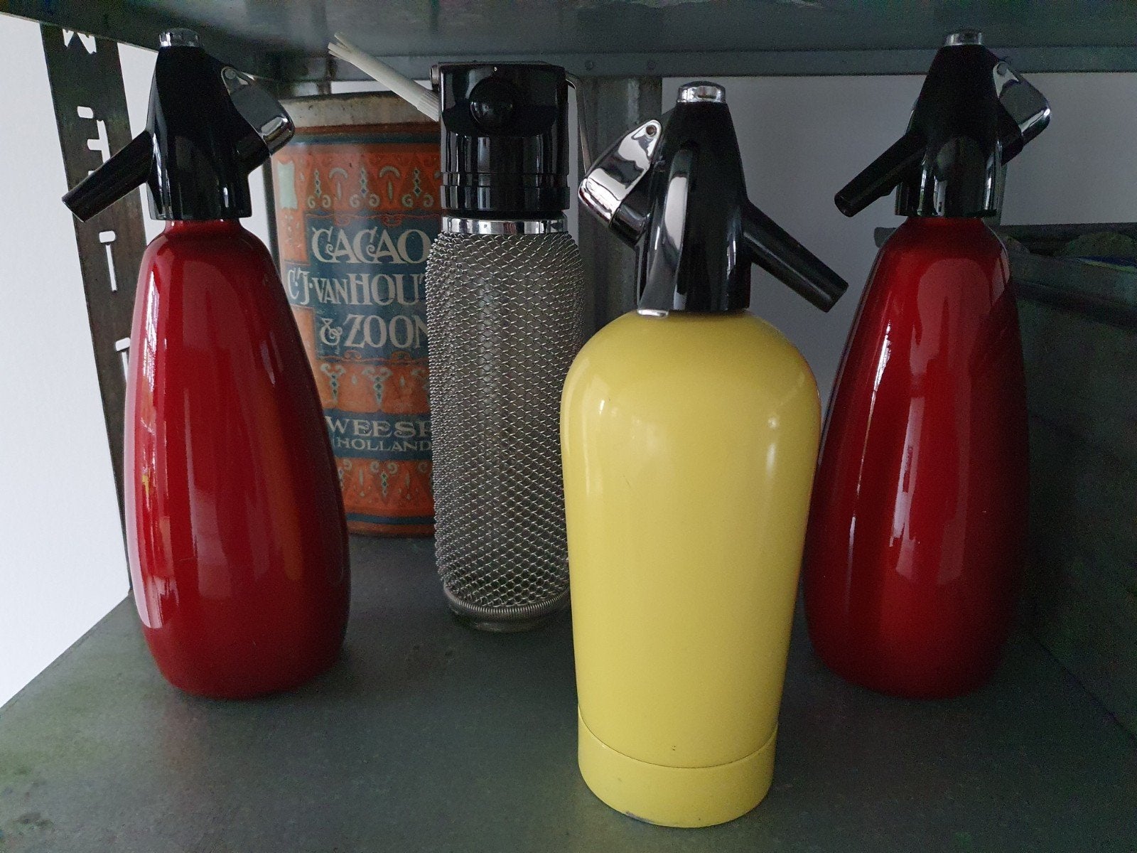 Sparklets Spuitwaterfles in geel Hostmaster Mk2 1959-1968, Ophalen of Verzenden